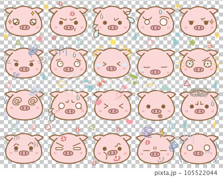 可愛いぶたの顔文字セット2 105522044