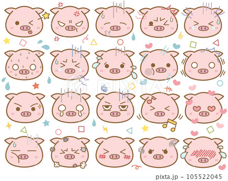 可愛いぶたの顔文字セット3 105522045
