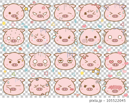 可愛いぶたの顔文字セット3 105522045