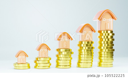 3D rendering illustration of Business loans for real estate concept. residential finance economy. home property investment. Saving money, working capital. 105522225