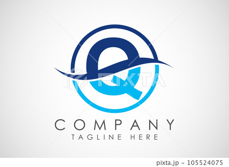 Initial alphabet with swoosh or ocean wave logo design. Graphic alphabet symbol for corporate business identity Initial alphabet with swoosh or ocean wave logo design. Graphic alphabet symbol for corporate business identity 105524075