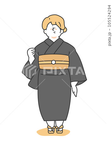 浴衣姿の女性 イラスト 浴衣姿の女性 イラスト 105524294
