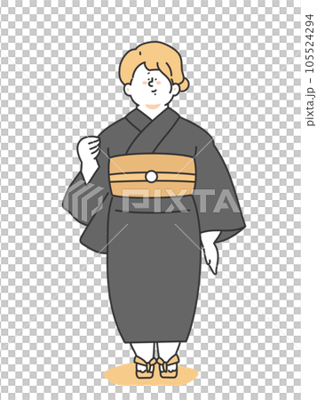 浴衣姿の女性 イラスト 浴衣姿の女性 イラスト 105524294