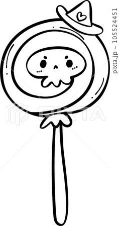 Halloween Candy Doodle, Cute Outline Illustration for Trick or Treat Fun 105524451