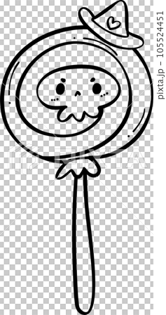 Halloween Candy Doodle, Cute Outline Illustration for Trick or Treat Fun 105524451