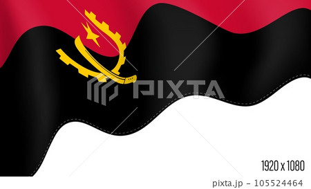 Angola country flag realistic independence day background. Angola commonwealth banner in motion waving, fluttering in wind Angola country flag realistic independence day background. Angola commonwealth banner in motion waving, fluttering in wind 105524464