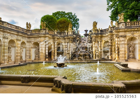 The fountain in Zwinger palace in Dresden Germany The fountain in Zwinger palace in Dresden Germany 105525563