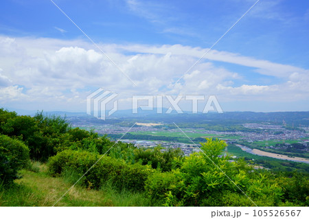 万灯呂山展望台から見た精華町方面・生駒山方面 105526567
