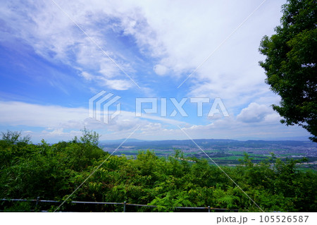 万灯呂山展望台から見た精華町方面・生駒山方面 105526587