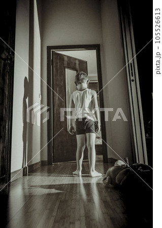 child standing in house child standing in house 105526613