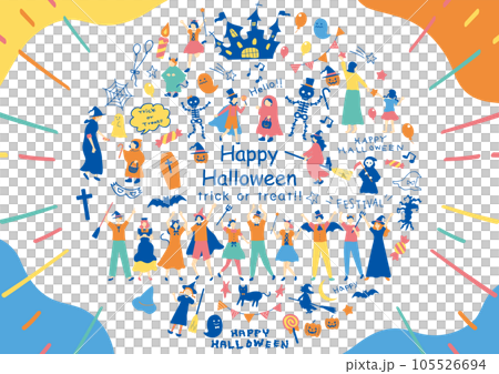 ハロウィンを楽しむ人達 ハロウィンを楽しむ人達 105526694