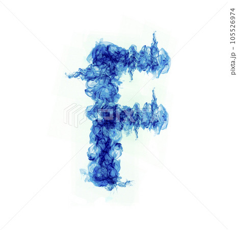 English letters blue Flame 105526974