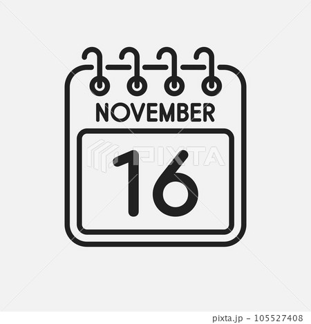 Icon page calendar day - 16 November 105527408