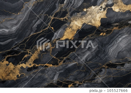 Abstract marbled background. Luxurious elegant black and grey marble stone texture, with gold details. Abstract marbled background. Luxurious elegant black and grey marble stone texture, with gold details. 105527666