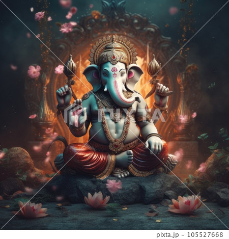 Lord Ganesha, the celebration of Ganesh. Lord Ganesha, the celebration of Ganesh. 105527668