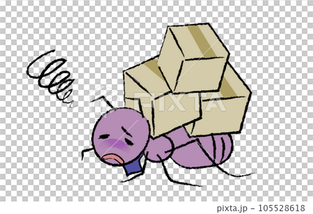 Salaryman-style worker ants who are in trouble because they are crushed by cardboard 105528618