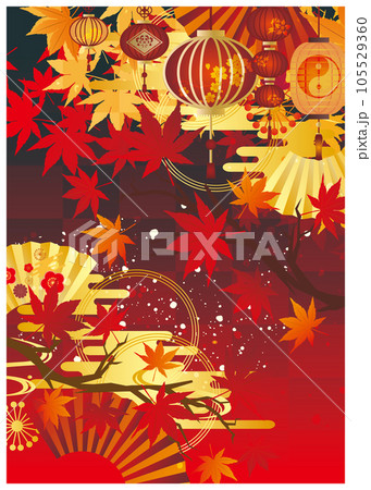 秋　紅葉　和風　背景 105529360