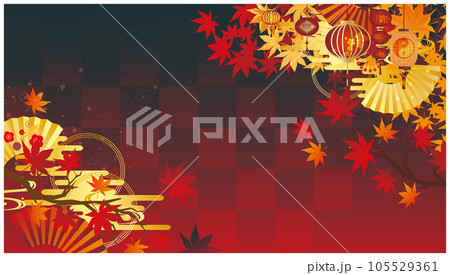 秋　紅葉　和風　背景 105529361