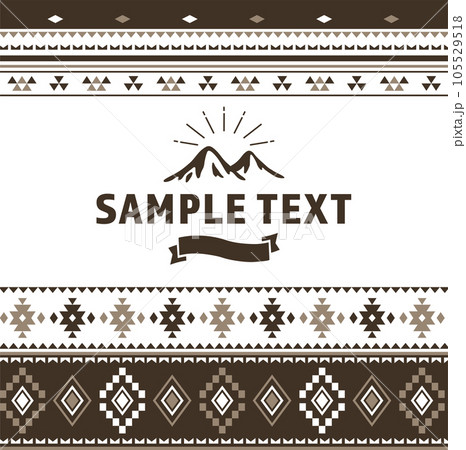 アウトドア柄と山のデザインテンプレート茶と白 アウトドア柄と山のデザインテンプレート茶と白 105529518