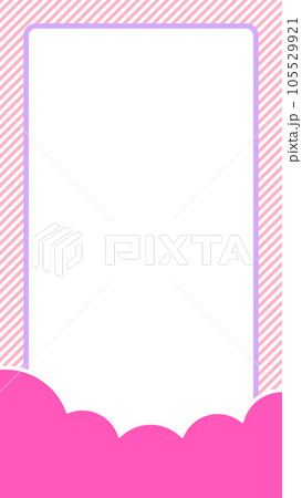 シンプルでポップなピンク色のフレーム･背景素材 -  縦長･16:9 105529921