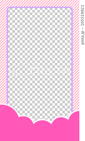 シンプルでポップなピンク色のフレーム･背景素材 -  縦長･16:9 105529921