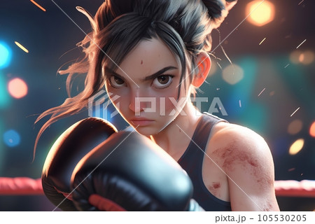 女性ボクサー,Generative AI AI画像 105530205