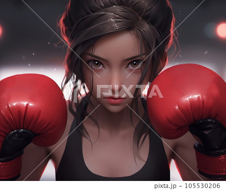 女性ボクサー,Generative AI AI画像 105530206