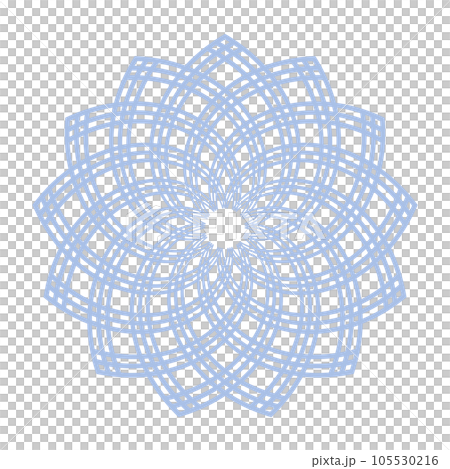 Abstract Decorative Geometric Blue Radial Lacy Pattern. Vector Art. 105530216