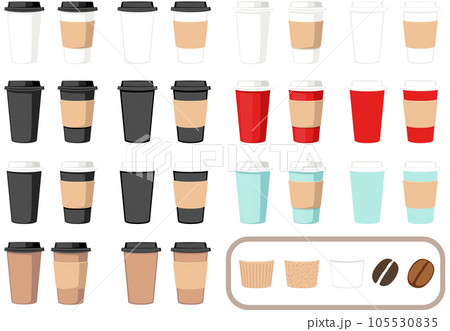 テイクアウトコーヒーのカップ 換えスリーブつき テイクアウトコーヒーのカップ 換えスリーブつき 105530835