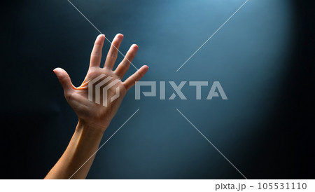 Hand shows signs with fingers Hand shows signs with fingers 105531110