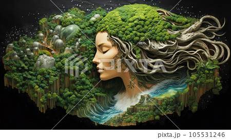 Artistic image of mother earth. World environment and mother earth day concept Artistic image of mother earth. World environment and mother earth day concept 105531246