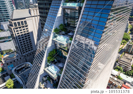 Aerial view of Ploenchit road in Bangkok Downtown, financial district and business center, Thailand Aerial view of Ploenchit road in Bangkok Downtown, financial district and business center, Thailand 105531378