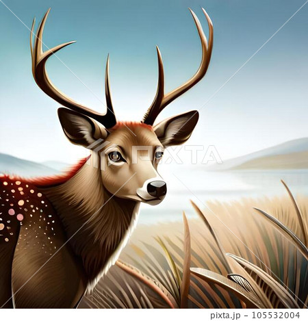 Deer illustration design  105532004
