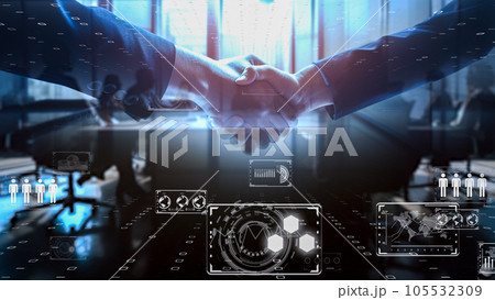 デジタルの世界で成功したビジネスリーダー、DX サイバーセキュリティ、インターネット安全のイメージ デジタルの世界で成功したビジネスリーダー、DX サイバーセキュリティ、インターネット安全のイメージ 105532309