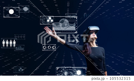 デジタルの世界で成功したビジネスリーダー、DX サイバーセキュリティ、インターネット安全のイメージ 105532315