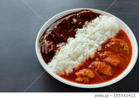 欧風ビーフカレーとバターチキンカレーのあいがけカレー 欧風ビーフカレーとバターチキンカレーのあいがけカレー 105532412