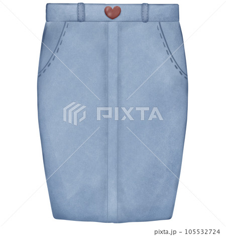 illustration of women's jeans skirt illustration of women's jeans skirt 105532724