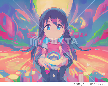 可愛い女の子とかぼちゃのマカロン 可愛い女の子とかぼちゃのマカロン 105532770