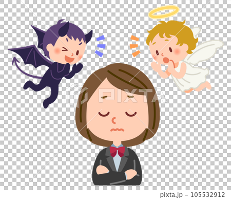 天使與惡魔的低語中女學生的思考 天使與惡魔的低語中女學生的思考 105532912