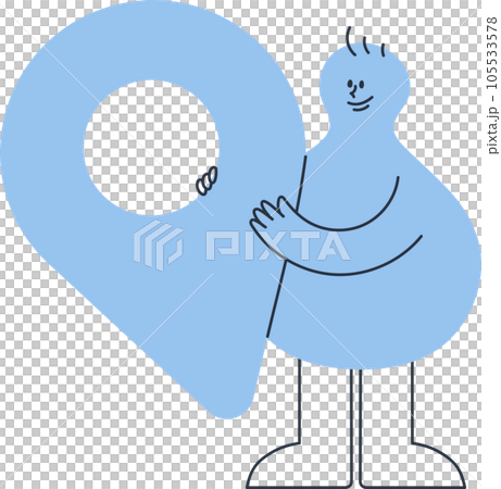 一名男子手持位置信息圖標 105533578