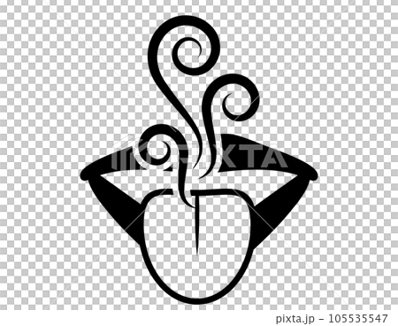 Bad breath silhouette icon. I want to prevent stains and odors on my tongue. Tongue care is also important. 105535547