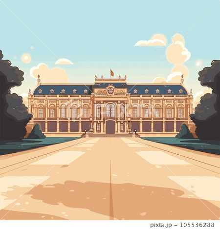 Palace of Versailles hand-drawn comic...のイラスト素材 [105536288] - PIXTA