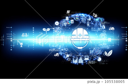 建築、ゼネコン系のサイバーな背景素材 建築、ゼネコン系のサイバーな背景素材 105538005