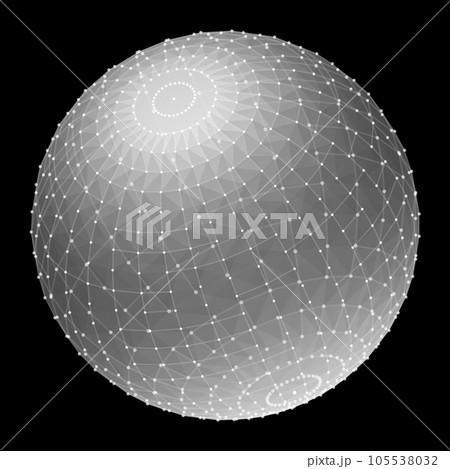 サイバーな球体のある背景素材 105538032