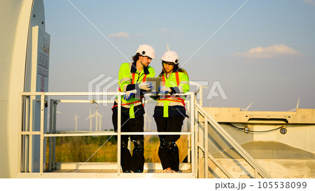 Engineer working with confident. Worker outdoor working. Mega project construction. 105538099