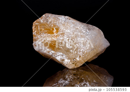 Macro mineral stone Citrine on black background Macro mineral stone Citrine on black background 105538593