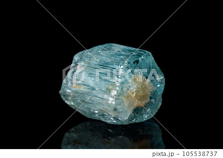 macro mineral stone aquamarine on a black background 105538737