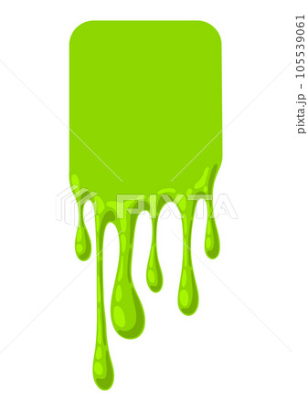 Dripping flowing slime. Toxic mucus smudges drips. Leaking paint streak. 105539061