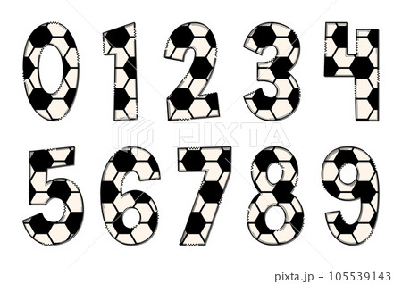 Handcrafted Sport Balls Number. Color Creative Art Typographic Design 105539143