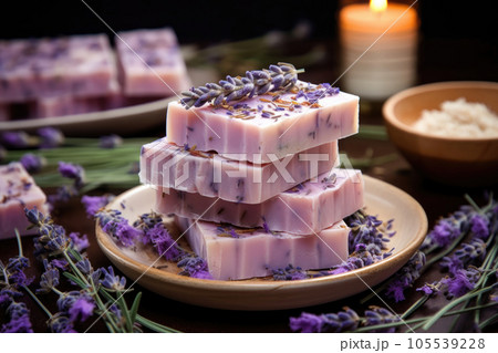 Organic Soap With Lavender Handmade At Home 105539228 PIXTA   105539228 